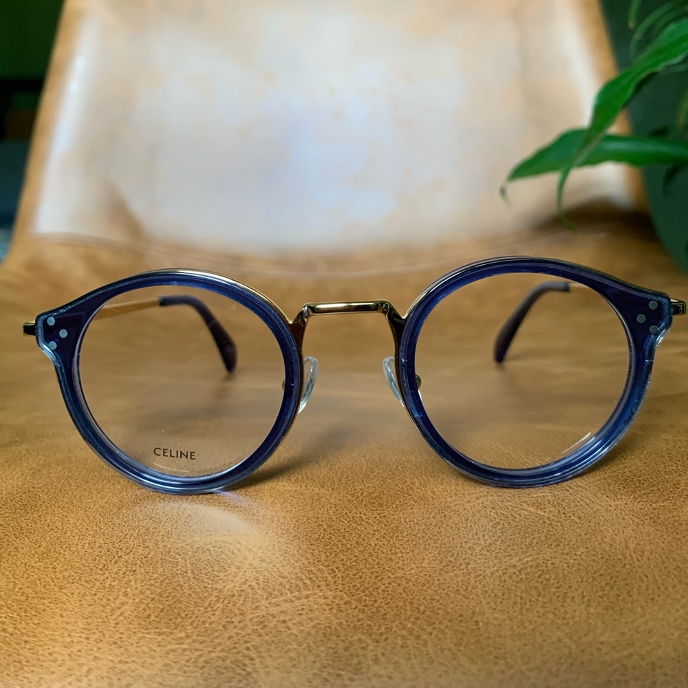 Céline Eyeglasses NWOT - distressed gold/blue